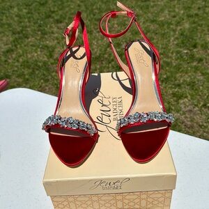 SOLD 🎉NewJewel Badgley Mischka Ojai Red satin